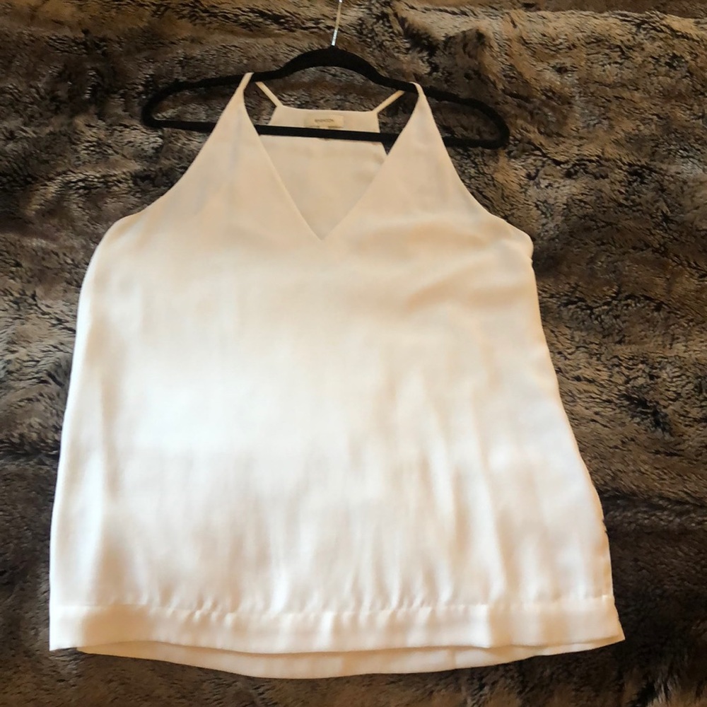 Babaton White Silk Top size S